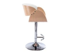 Lot De 2 Tabourets De Bar JELSA - Simili Et Métal Chromé - Chêne Et Blanc -Electroménager Soldes tabouret 449157