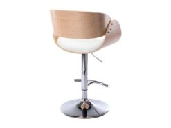 Lot De 2 Tabourets De Bar JELSA - Simili Et Métal Chromé - Chêne Et Blanc -Electroménager Soldes tabouret 449159