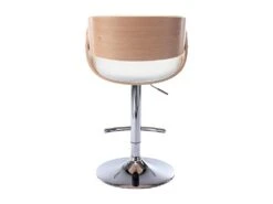 Lot De 2 Tabourets De Bar JELSA - Simili Et Métal Chromé - Chêne Et Blanc -Electroménager Soldes tabouret 449161