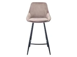 Lot De 2 Tabourets De Bar - Velours - Taupe - MASURIE -Electroménager Soldes tabouret 449177