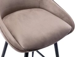 Lot De 2 Tabourets De Bar - Velours - Taupe - MASURIE -Electroménager Soldes tabouret 449179