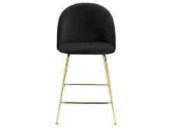 Lot De 2 Tabourets De Bar - Velours Et Métal Doré - Noir - MELBOURNE 13 Lot De 2 Tabourets De Bar - Velours Et Métal Doré - Noir - MELBOURNE -Electroménager Soldes tabouret 452505