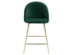 Lot De 2 Tabourets De Bar - Velours Et Métal Doré - Vert - MELBOURNE -Electroménager Soldes tabouret 452521