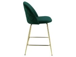 Lot De 2 Tabourets De Bar - Velours Et Métal Doré - Vert - MELBOURNE -Electroménager Soldes tabouret 452525