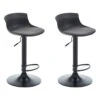 Lot De 2 Tabourets De Bar ALBEDO - Polypropylène Et Tissu - Bicolore - Noir Et Gris -Electroménager Soldes tabouret 453093