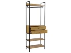 Vestiaire TAPORA - 2 Tiroirs, 3 étagères Et 1 Penderie - Coloris : Chêne Et Noir -Electroménager Soldes vestiaire 451653