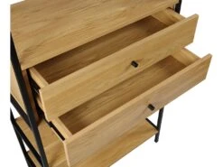 Vestiaire TAPORA - 2 Tiroirs, 3 étagères Et 1 Penderie - Coloris : Chêne Et Noir -Electroménager Soldes vestiaire 451655