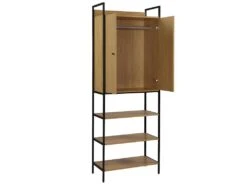 Vestiaire TAPORA - 2 Portes, 3 étagères Et 1 Penderie - Coloris : Chêne Et Noir -Electroménager Soldes vestiaire 451835