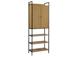 Vestiaire TAPORA - 2 Portes, 3 étagères Et 1 Penderie - Coloris : Chêne Et Noir -Electroménager Soldes vestiaire 451837