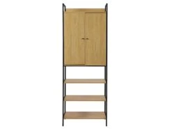 Vestiaire TAPORA - 2 Portes, 3 étagères Et 1 Penderie - Coloris : Chêne Et Noir -Electroménager Soldes vestiaire 451839